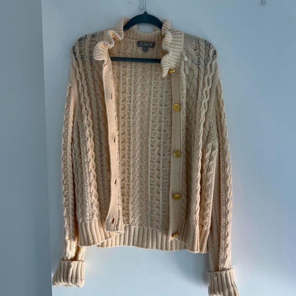 J.Crew Cream Textured Knit Sweater size XL